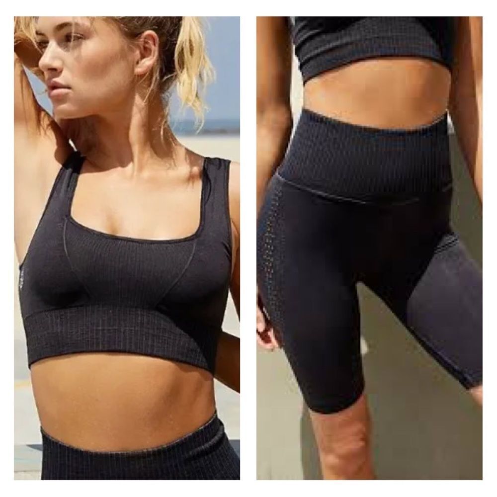 Free People Good Karma Biker Shorts & Sports Bra Set